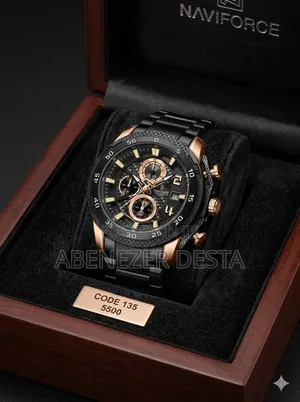 Naviforce 8047 Ch Black Rose Men's Watch Is a Quartz Chronograph
