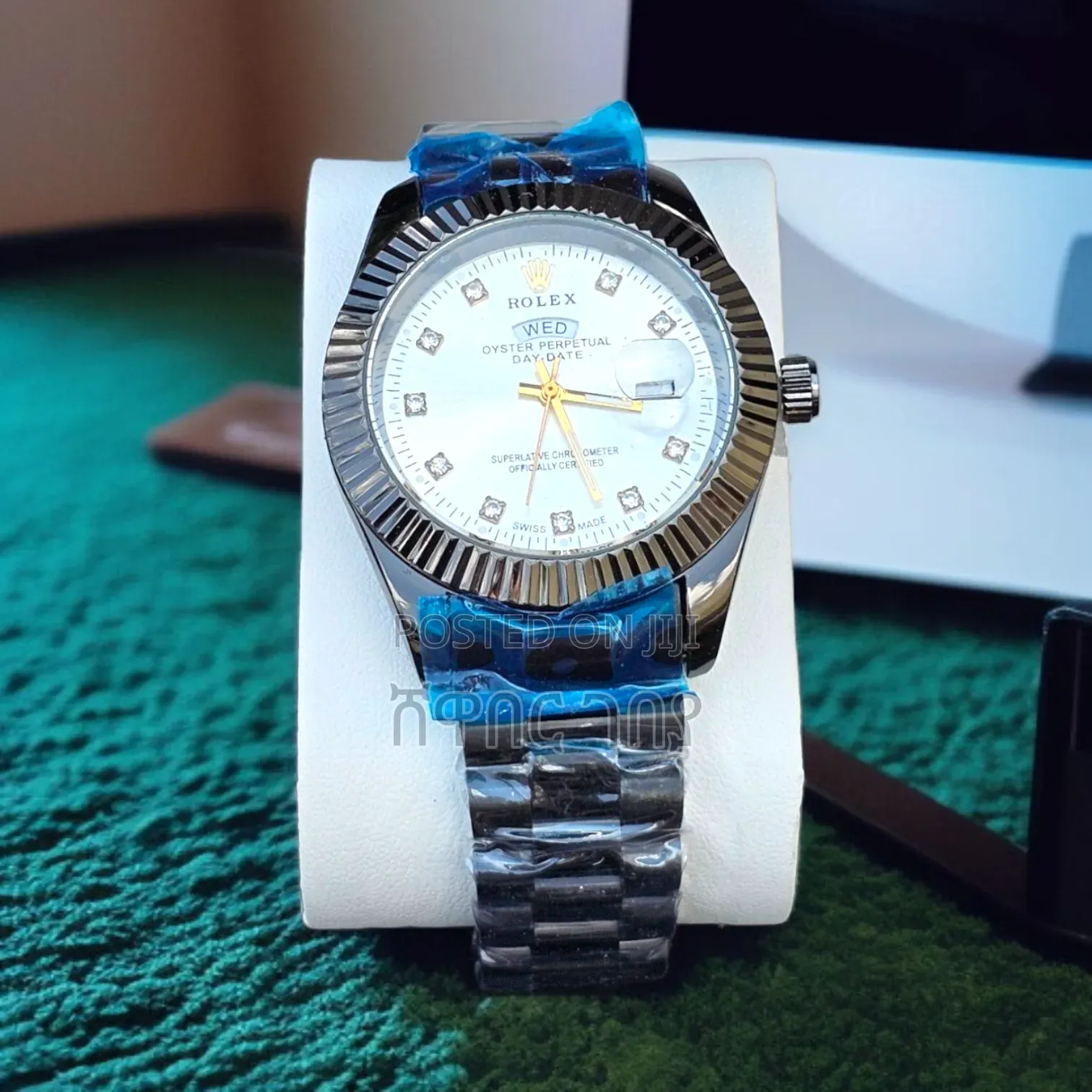 Rolex Day-Date White Dial Diamond Markers Premium Watch