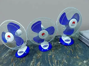 Portable Table Fan 3 Speed Electric Cooling Fan (Blue White)