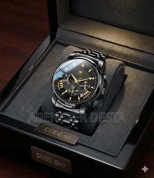 Olevs 2892 Chronograph Luxury Men's Watch, Featuring a Black Stainless