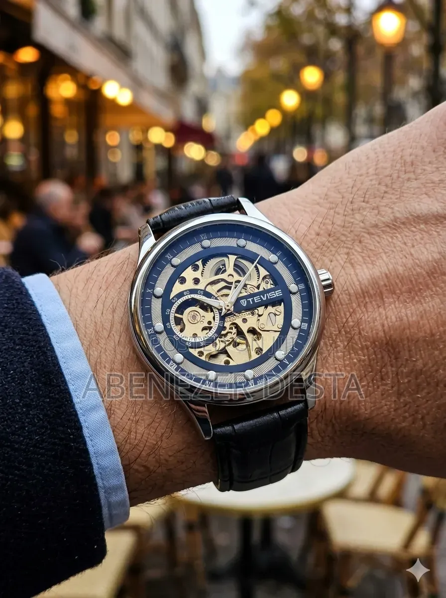 Tevise Automatic Watch, Likely Featuring a Skeleton Dial Design