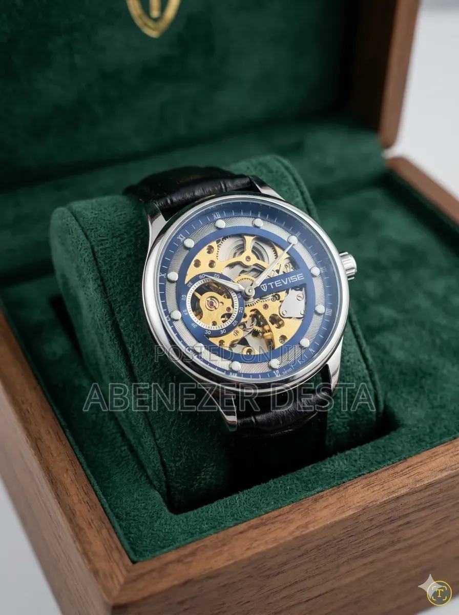 Tevise Automatic Watch, Likely Featuring a Skeleton Dial Design