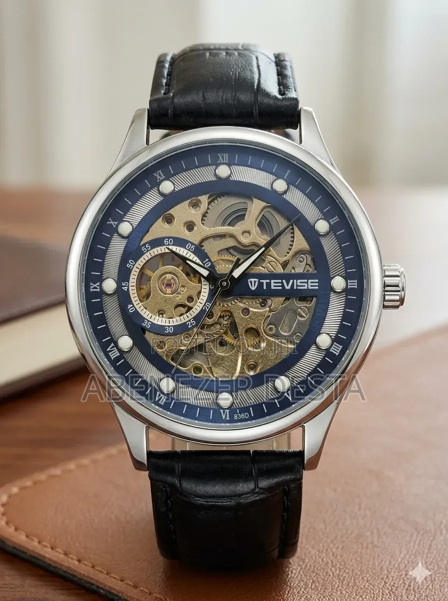 Tevise Automatic Watch, Likely Featuring a Skeleton Dial Design