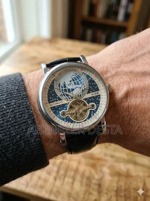 Tevise Automatic Mechanical Wristwatch Featuring a Gold-Toned