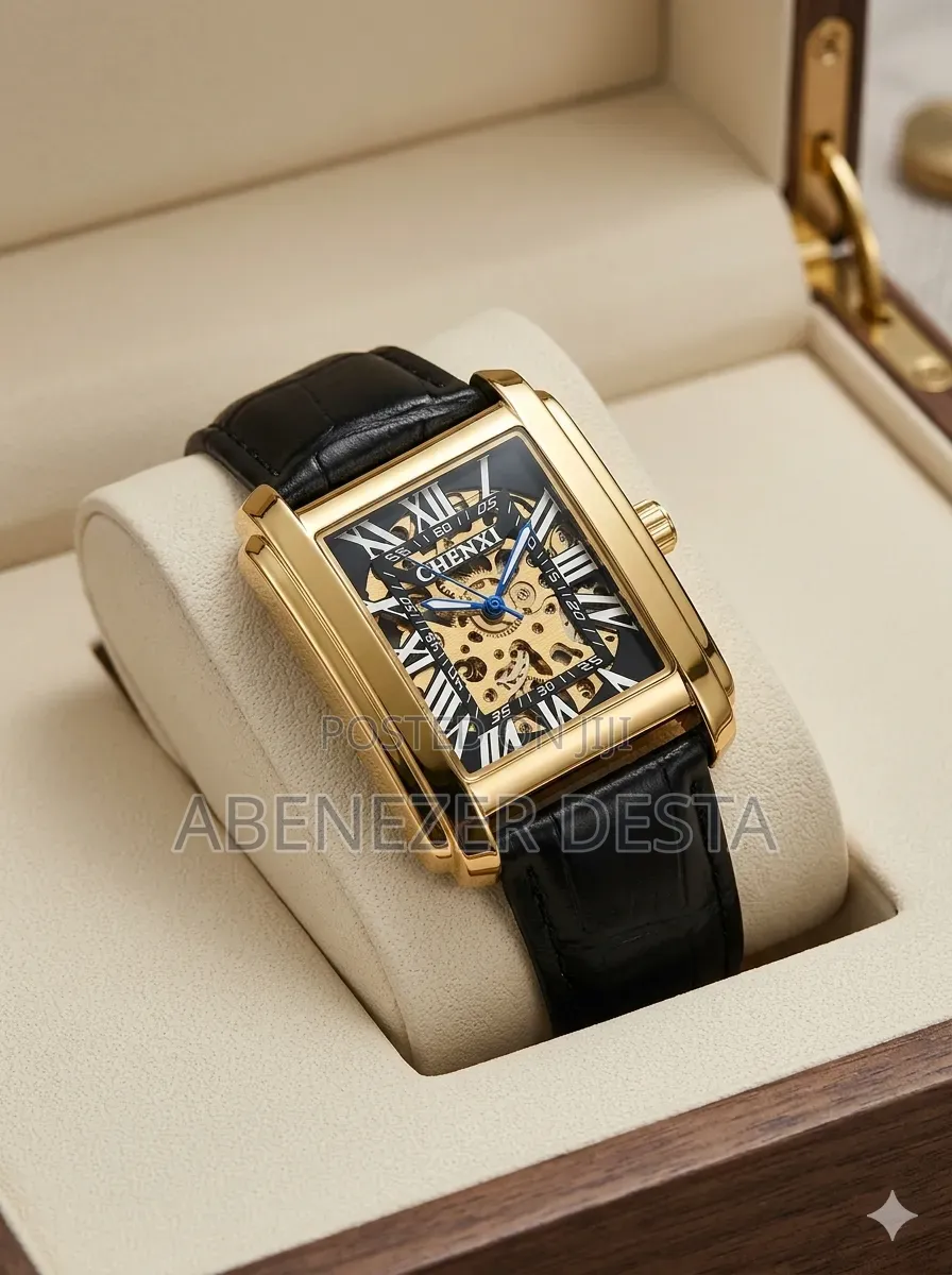 Chenxi Men's Automatic Luxury Mechanical Watch, Featuring a Rectangle