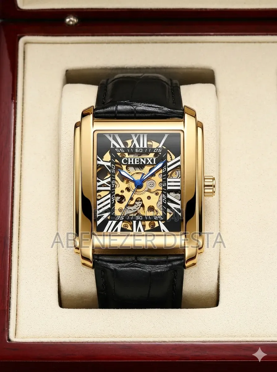 Chenxi Men's Automatic Luxury Mechanical Watch, Featuring a Rectangle