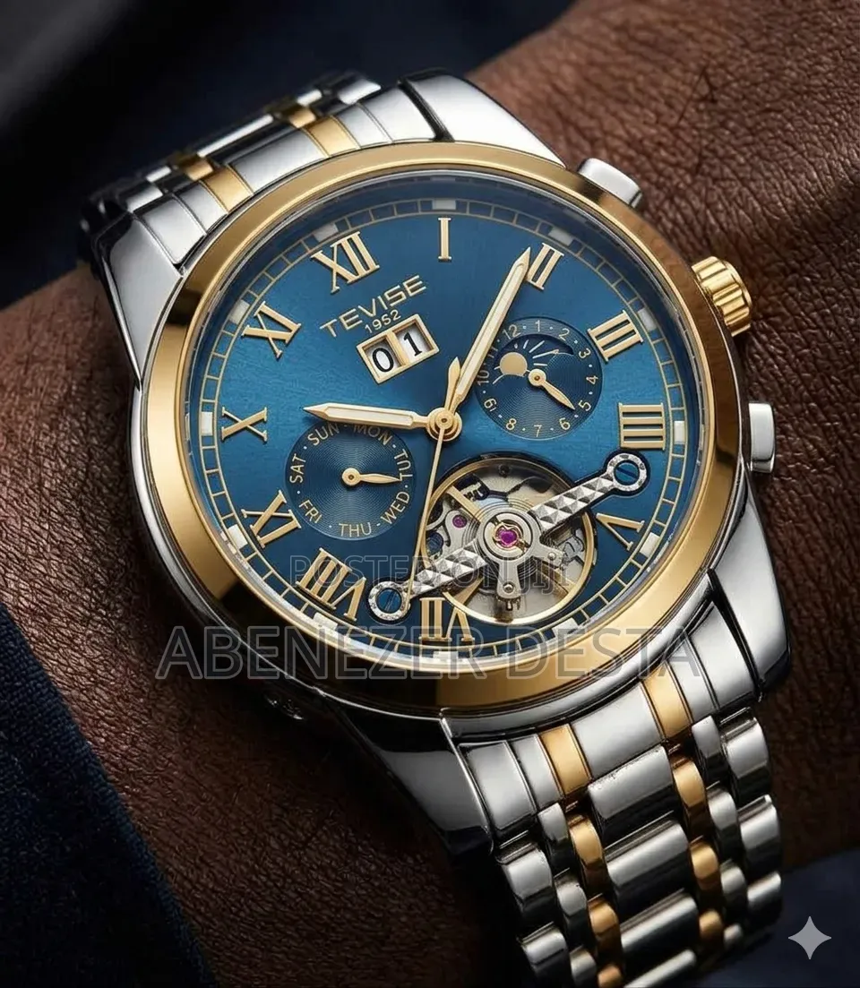 Tevise Stainless Steel Automatic Mechanical Wristwatch,
