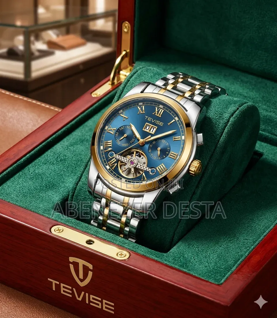 Tevise Stainless Steel Automatic Mechanical Wristwatch,
