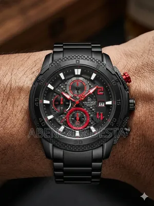 Naviforce Nf8047 Men's Business Quartz Chronograph Watch in Black