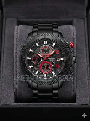 Naviforce Nf8047 Men's Business Quartz Chronograph Watch in Black