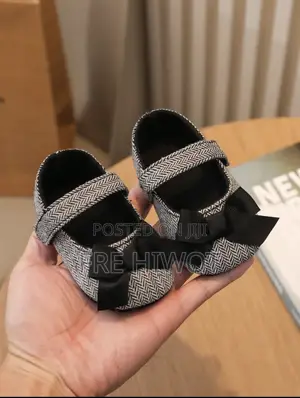 Girls Fabric Bow Decor Casual Flat Shoes