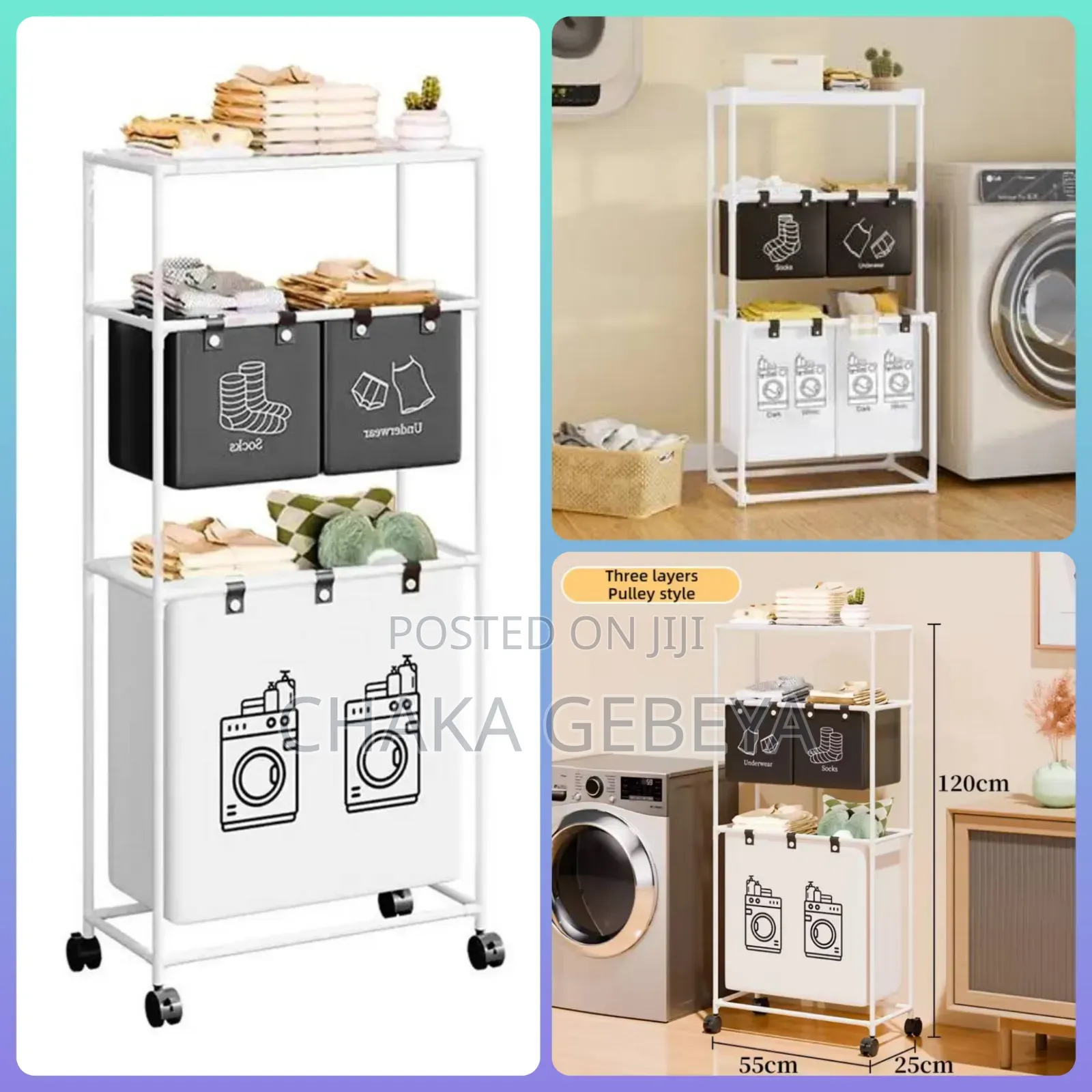 የልብስ ማጠራቀሚያ መደርደሪያ - Mobile, Space-saving, Stainless Steel Frame