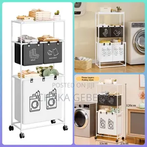 የልብስ ማጠራቀሚያ መደርደሪያ - Mobile, Space-saving, Stainless Steel Frame