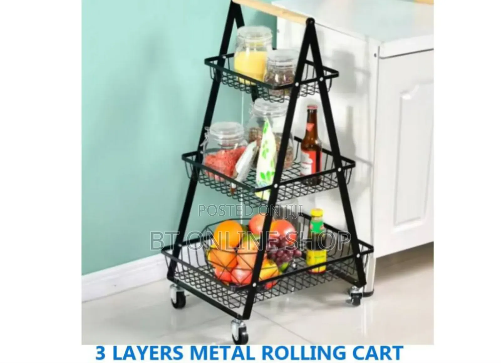 3 Layers Metal Rolling Cart