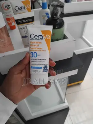 Cerave Hydrating Mineral Sunscreen SPF 30 for the Face.
