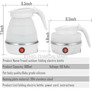 Travel Kettle Electric Small Foldable Portable Kettle የውሃ ማሞቂያ