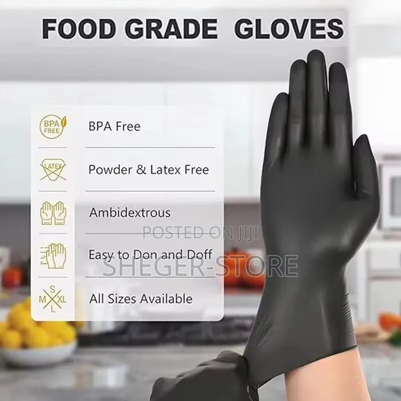High Quality Disposable Black Vinyl Multi-purpose Gloves