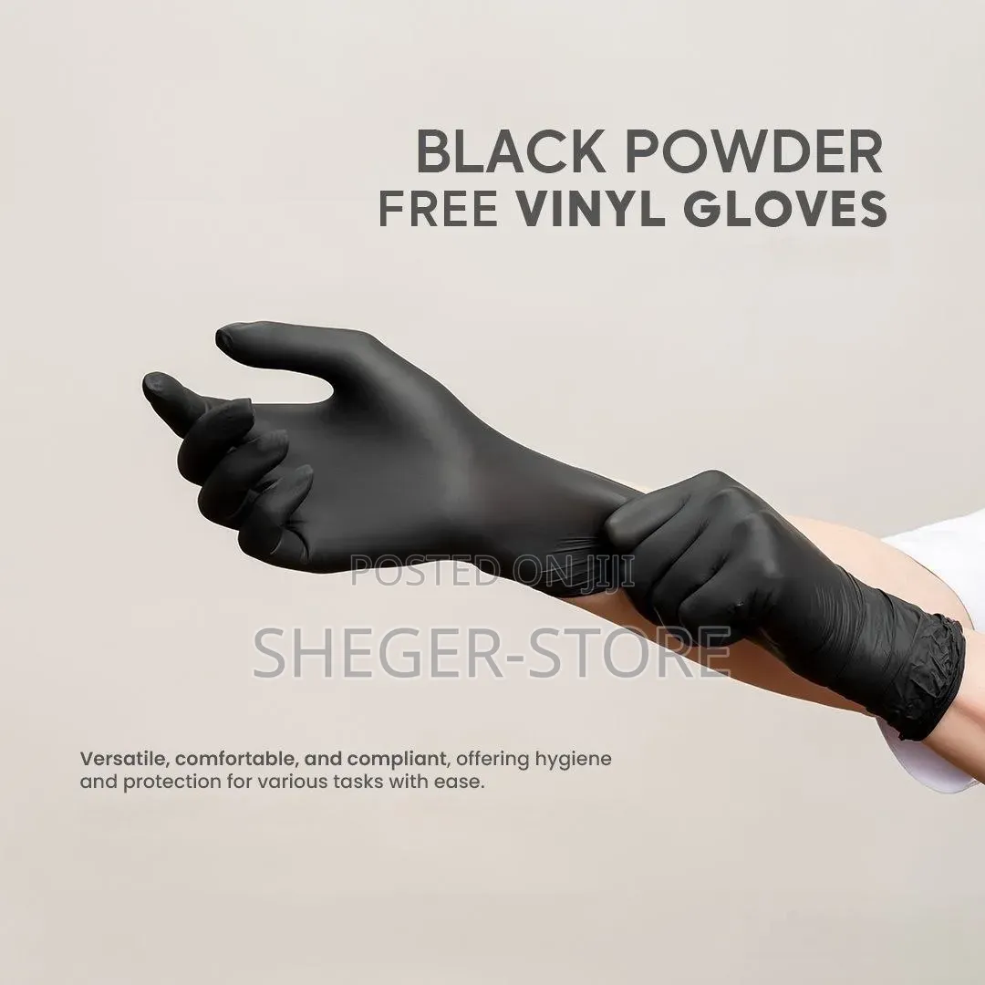 High Quality Disposable Black Vinyl Multi-purpose Gloves