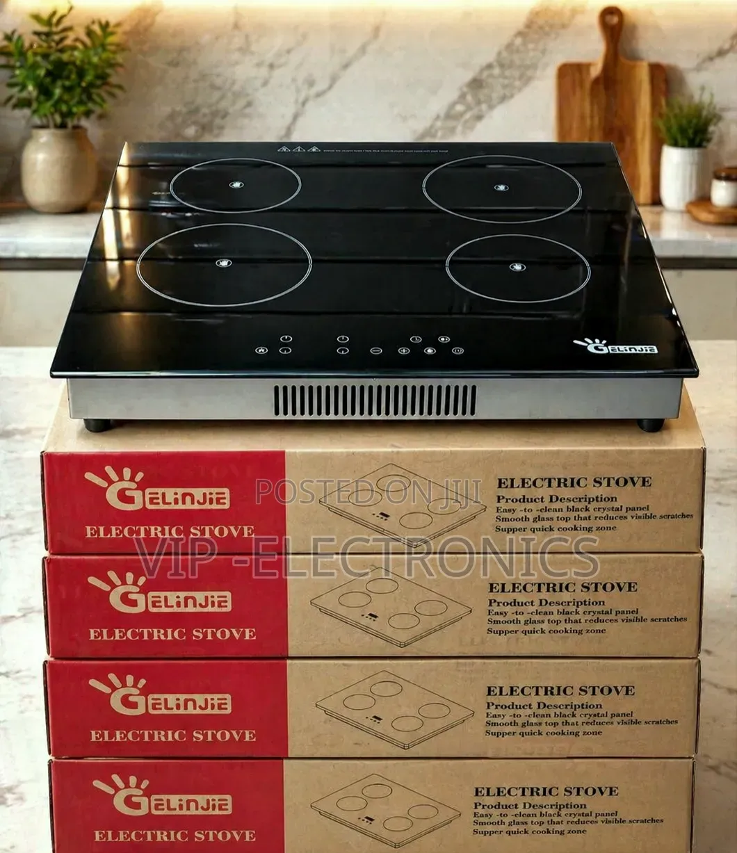 Gelinja 4 Burner Electric Ceramic Stove High Power Glass Cooktop