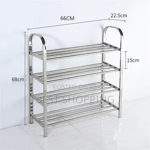 4 Layer Stainless Steel Shoe Rack Four Layer Shoes Organizer
