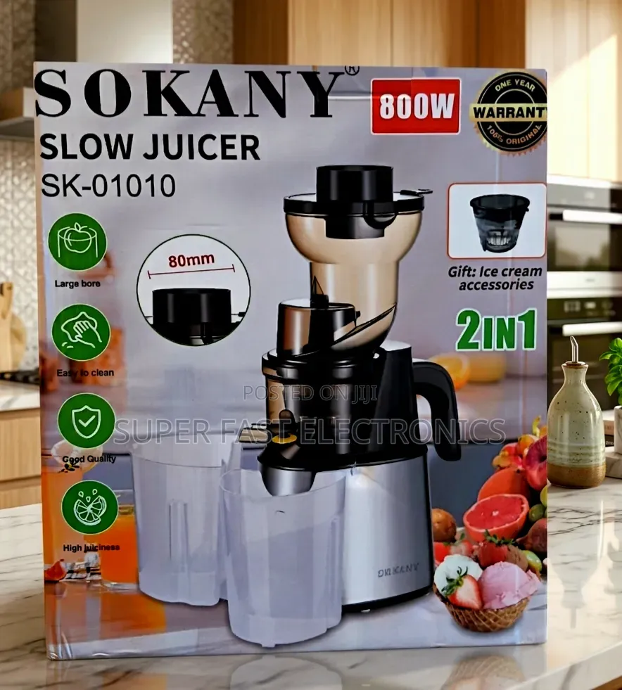 Sokany Slow Juicer 2-in-1(Sk-01010): Pure Health in Every Drop