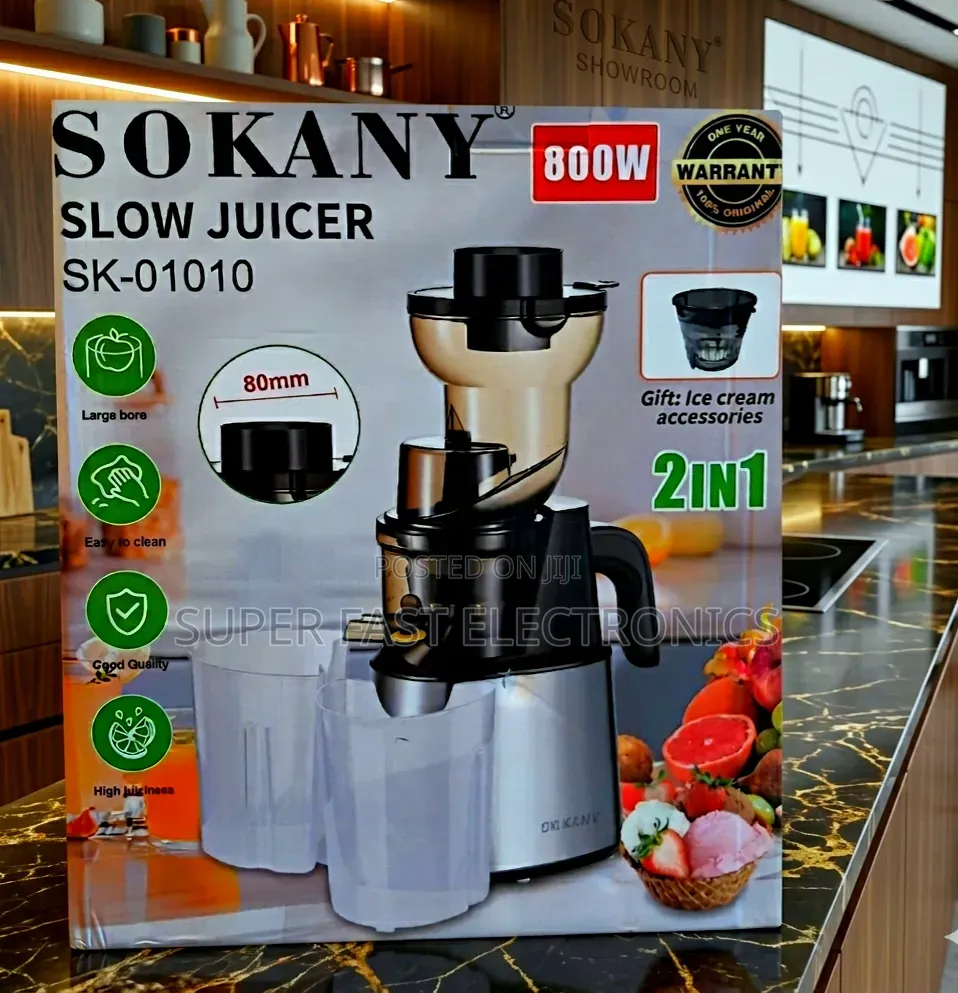 Sokany Slow Juicer 2-in-1(Sk-01010): Pure Health in Every Drop