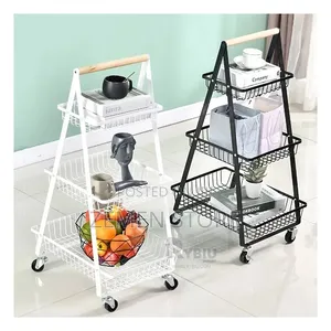 Modern 3-tier Multi-purpose Storage Trolley | ባለ 3 ደረጃ ተንቀሳቃሽ መደርደሪያ