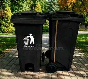 Garbage 240l Heavy-Duty Black Wheelie Bin Professional- Garbage Bin