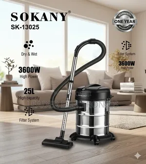 Sokany Vacuum Cleaner 25 Liter – Powerful Wet Dry Cleaning