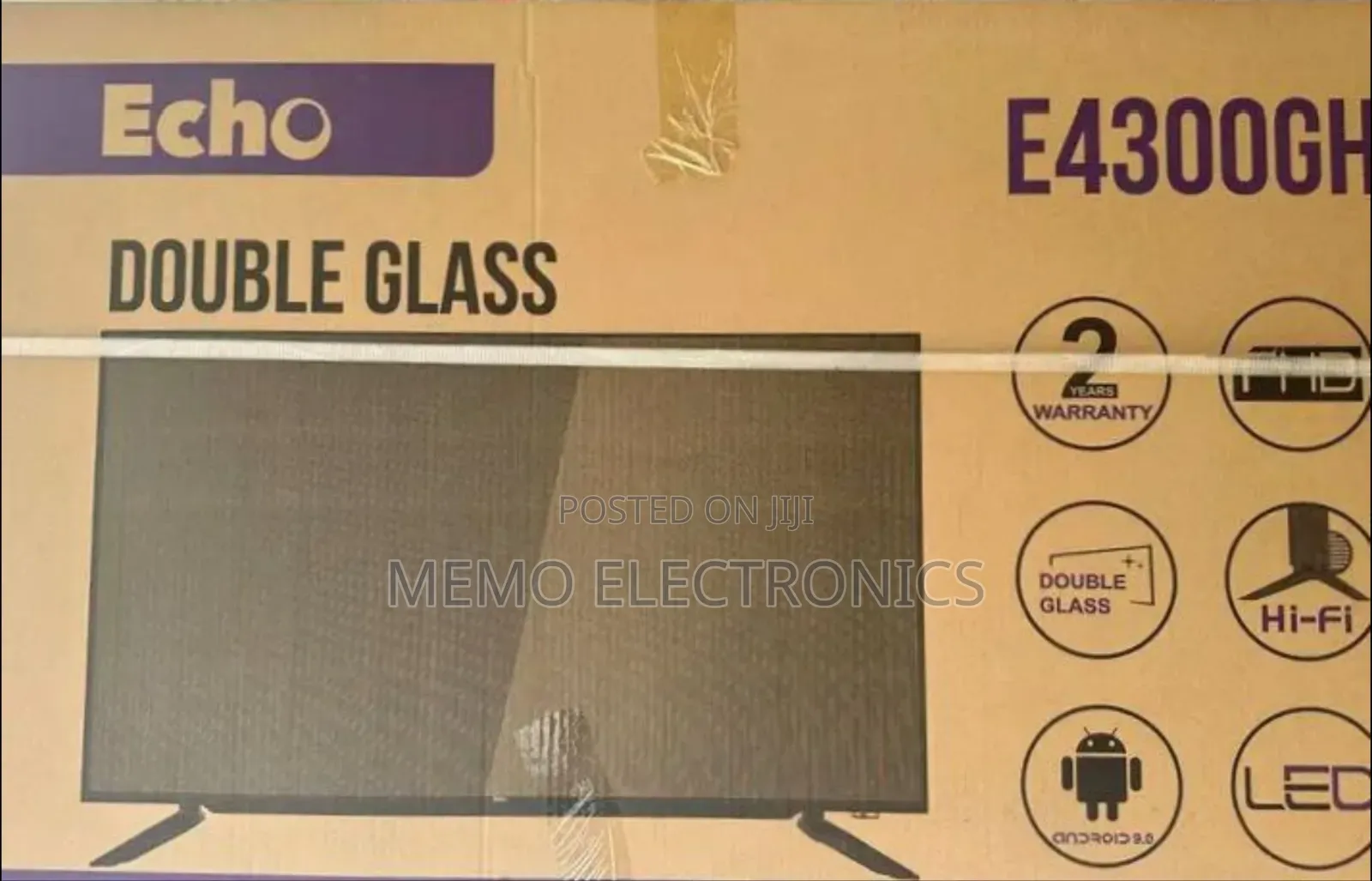 Echo 43'' Double Screen Temperd Glass Smart Tv New 2025