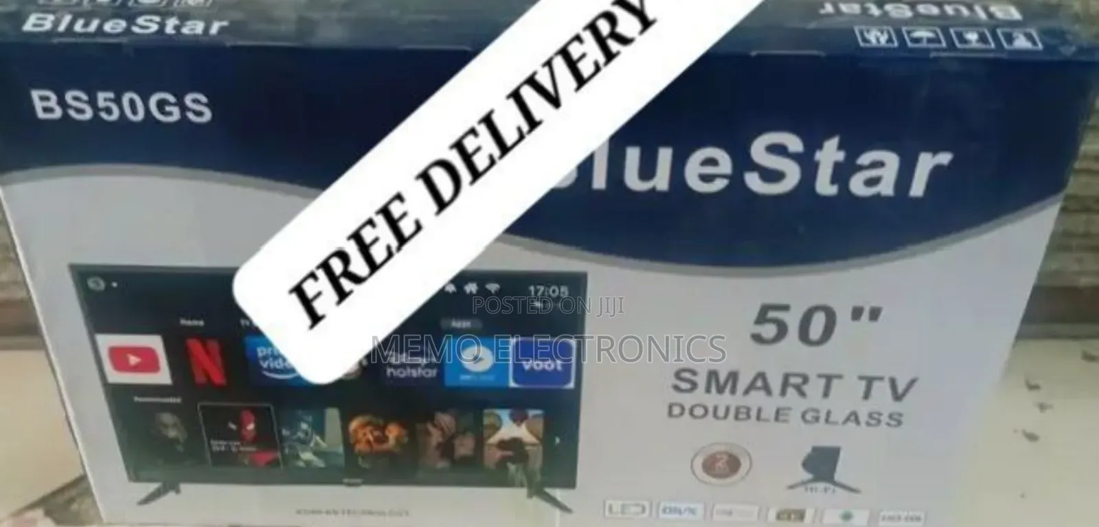 Blue Star 50'' Temperd Glass Smart Tv New 2025