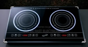 Lux Double Electric Ceramic Touch Stove. It Is a Modern, High-Power