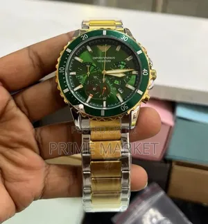 Emporio Armani World Explorer Chronograph Green Dial Watch For Men