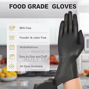 Disposable Black Vinyl Multi-purpose Gloves