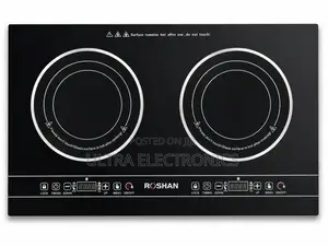 Roshan Stove Double Induction Cooktop With a Sleek Black Glass Surfa
