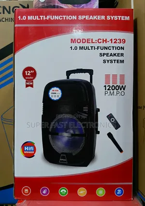Max Multi-Function Portable Speaker System1200w P.M.P.O 12 Inch