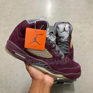 Nike Air Jordan 5 Retro Se Burgundy Unisex Fashion Boots