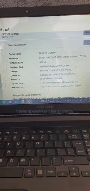 Laptop Toshiba Satellite C55 4GB Intel Core i3 HDD 500GB