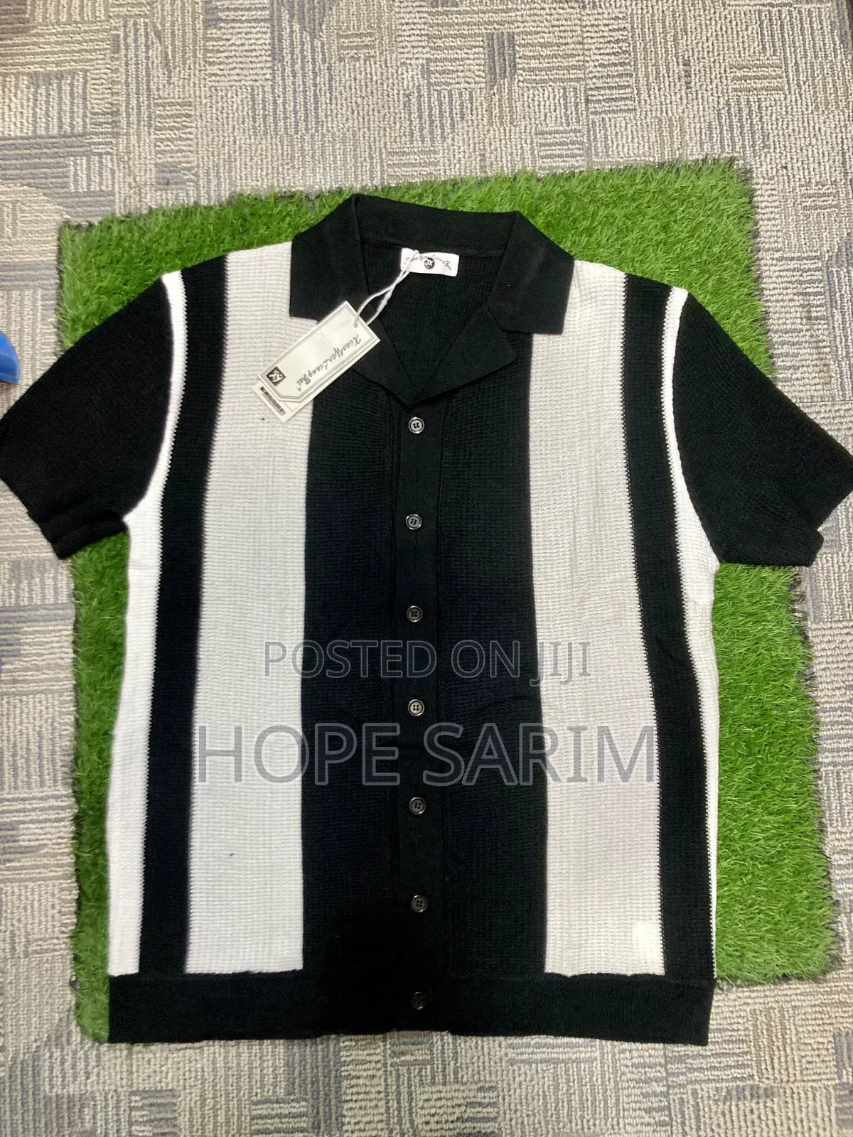 Vintage Knit Button-Down Polo Shirts -