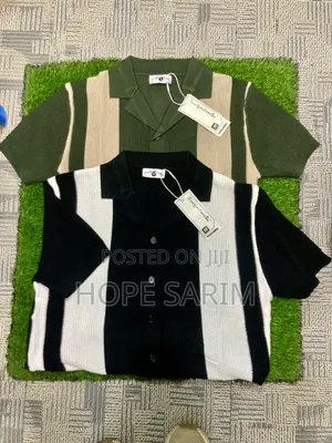 Vintage Knit Button-Down Polo Shirts -
