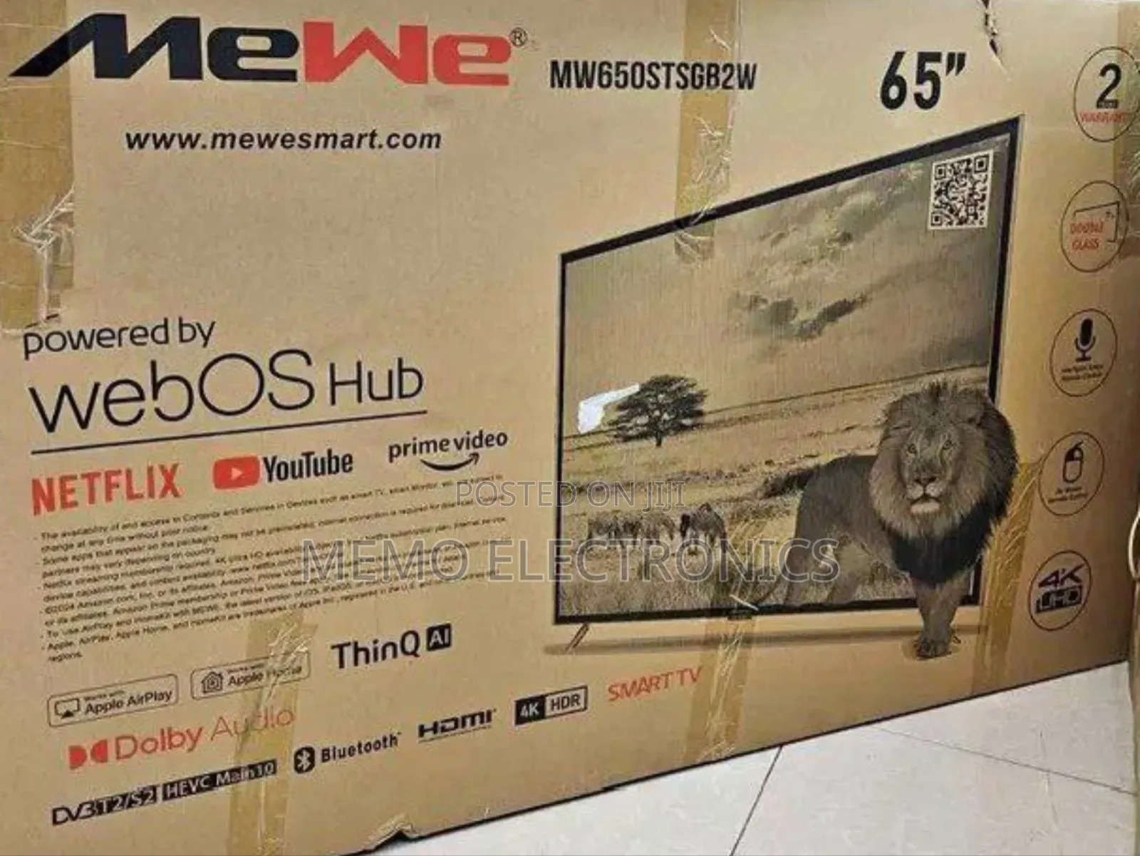 Mewe 65'' Webos Smart Tv New 2026 5 Year Warranty_free Delivery