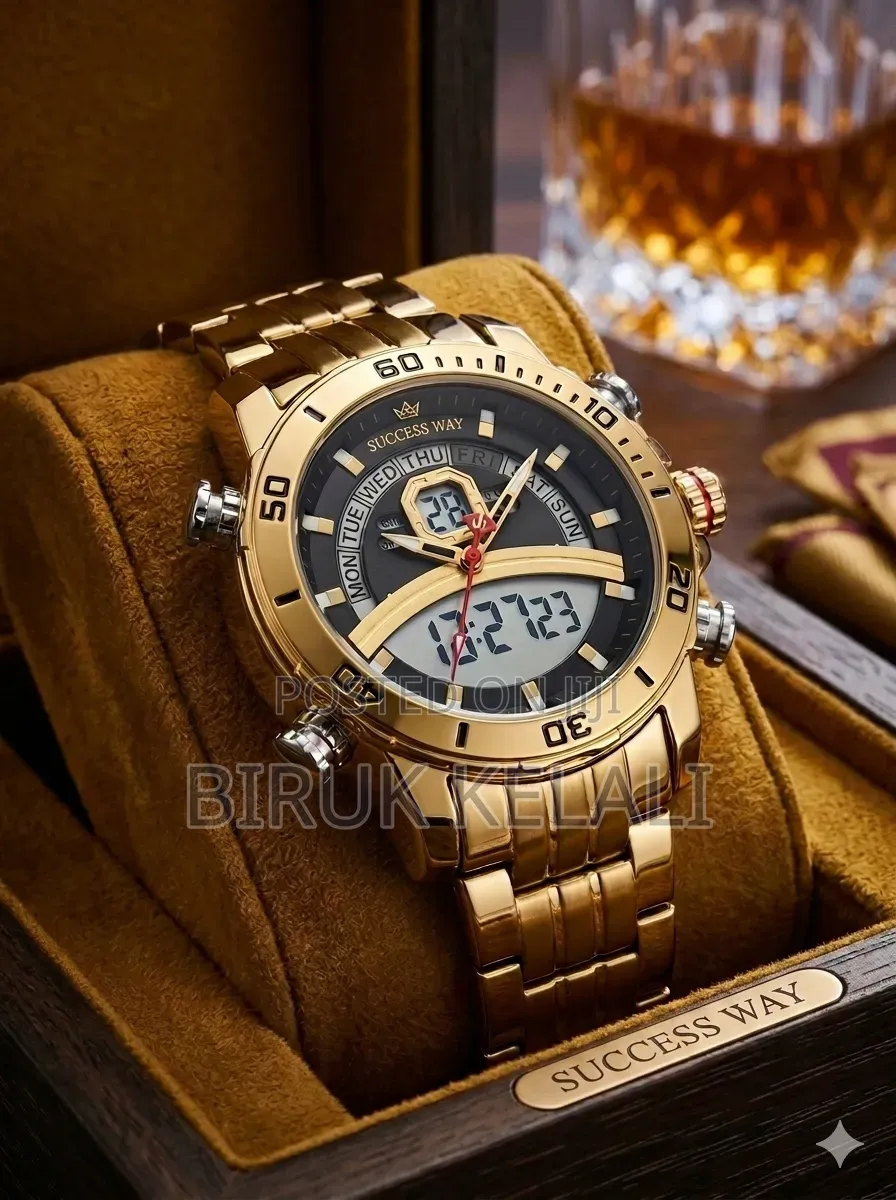 Success Way Waterproof Men Watch With a Dual Display