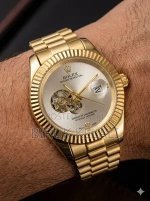 Rolex Oyster Perpetual Styled Watch With a Gold-Tone Finish