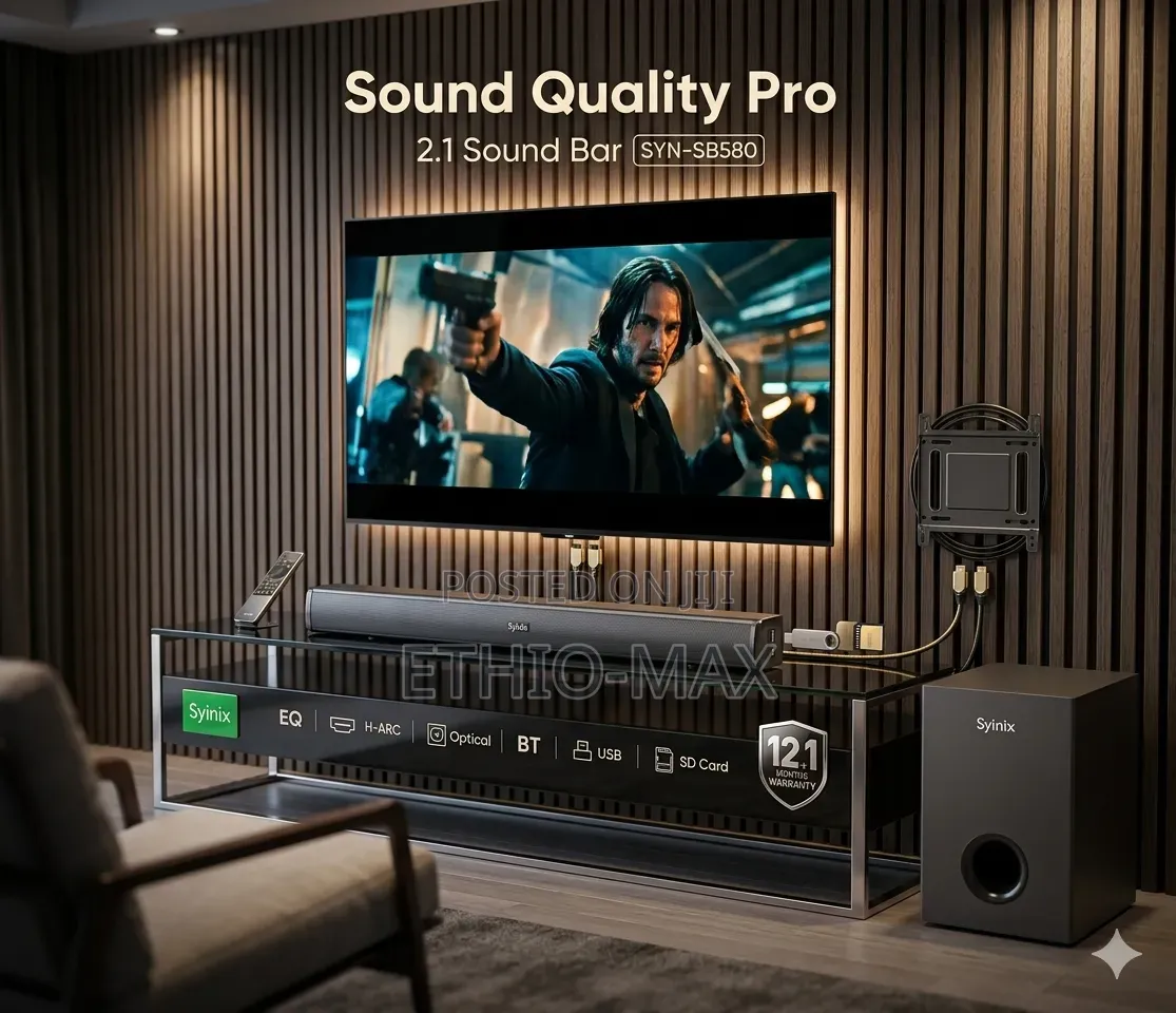 Syinix 120w Sound Bar – Quality Pro | 2-Year Warranty