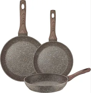Baroly Stone-Coated Non-Stick Frying Pans Available in a 3-Piece Set.