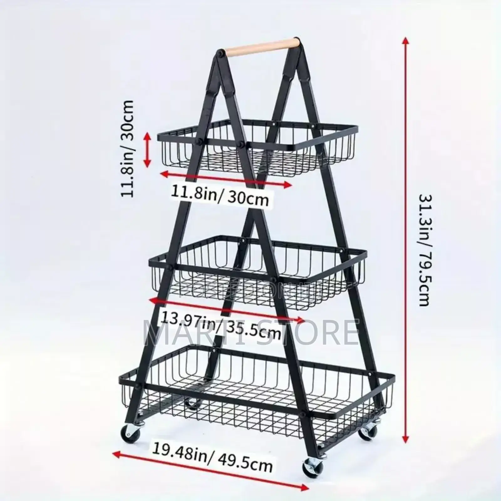 3 Layers Metal Rolling Cart