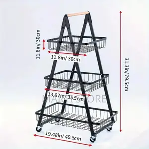 3 Layers Metal Rolling Cart