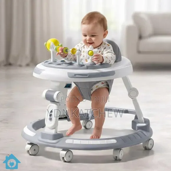 Adjustable Baby Walker With Wheels Feeding Tray