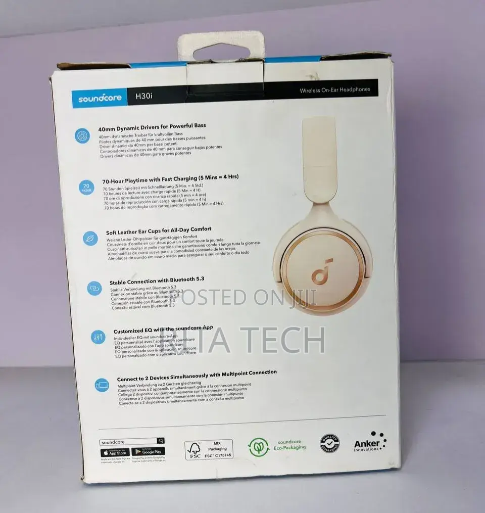 Soundcore H30i – Long-Life on-Ear Wireless Headphones