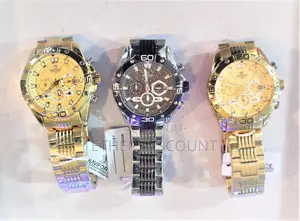 Naviforce Men’S Quartz Watch(ቅናሽ)የወንድ ሰዓት Gold Silver Nf8019